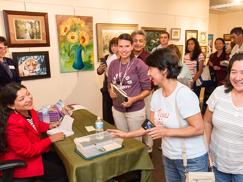 Reyna Grande Signing Books With Fans