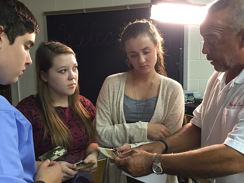 Oral History Interviewee With Student Group