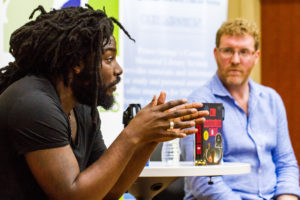 One Maryland One Book 2016 authors Jason Reynolds and Brendan Kiely.