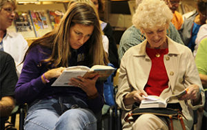 The audience reads at a 2015 One Maryland One Book tour stop.