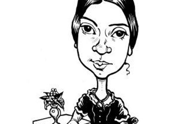 Caricature of Emily Dickinson