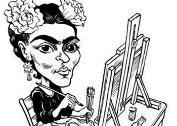 Caricature of Frida Kahlo