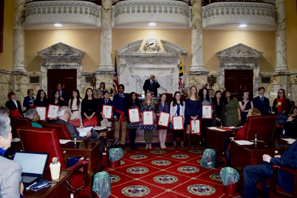 State Senators and Delegates Honor Maryland History Day Students