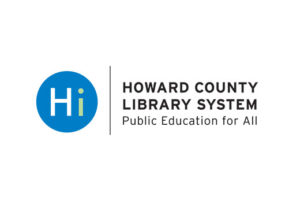 Logo for Howard County Library System with a blue circle containing a capital letter H and a lower case letter i, spelling Hi, the name of the library, and a tagline reading "Public Education for All"