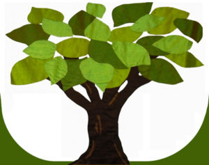 International Flag of Language is the first and only flag dedicated to language. The three shades of green leaves represent living languages, dead languages, and future languages respectively on a brown two-tone tree trunk. The stylish curves flowing away from the tree represent the spread of knowledge gained from languages.