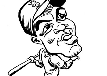 Caricature of Jackie Robinson