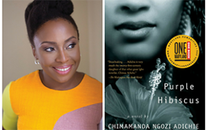 Adichie and Purple Hibiscus book cover