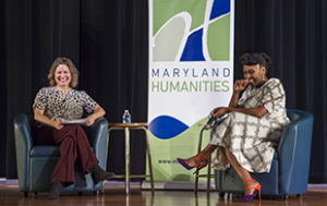 Dr Joanne Bagshaw and Chimamanda Ngozi Adichie live in conversation at Gaithersburg High School.