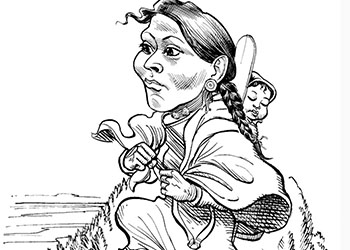 Caricature of Sacagawea