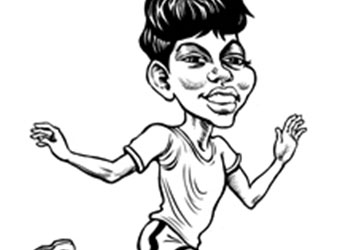 Caricature of Wilma Rudolph